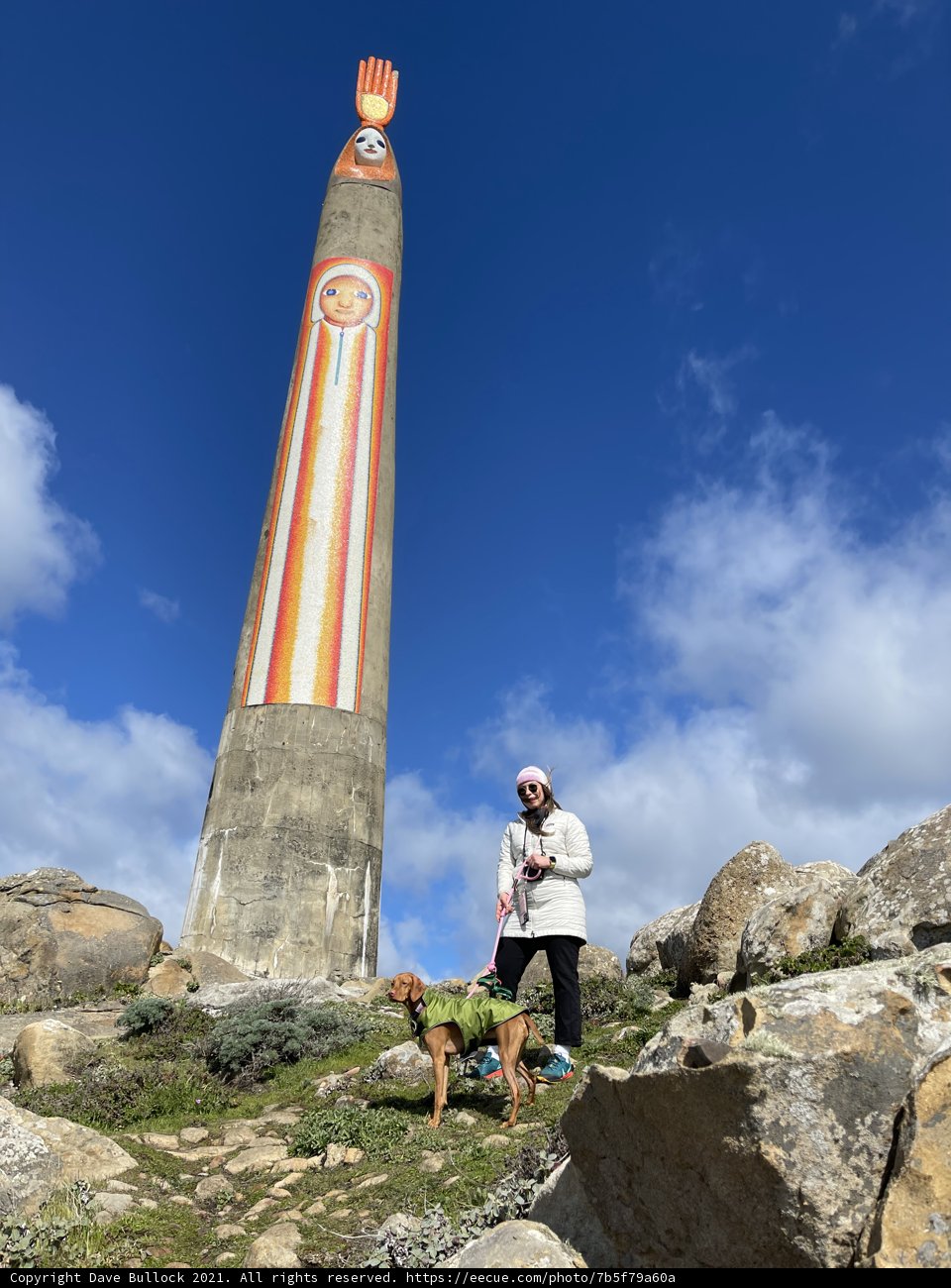 Woman and Dog at the Jenner Clock Tower