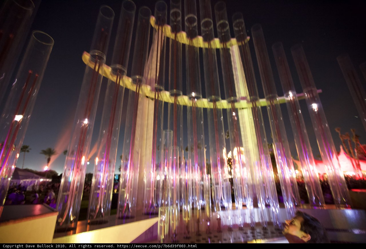Illuminated Fountain at Cochella