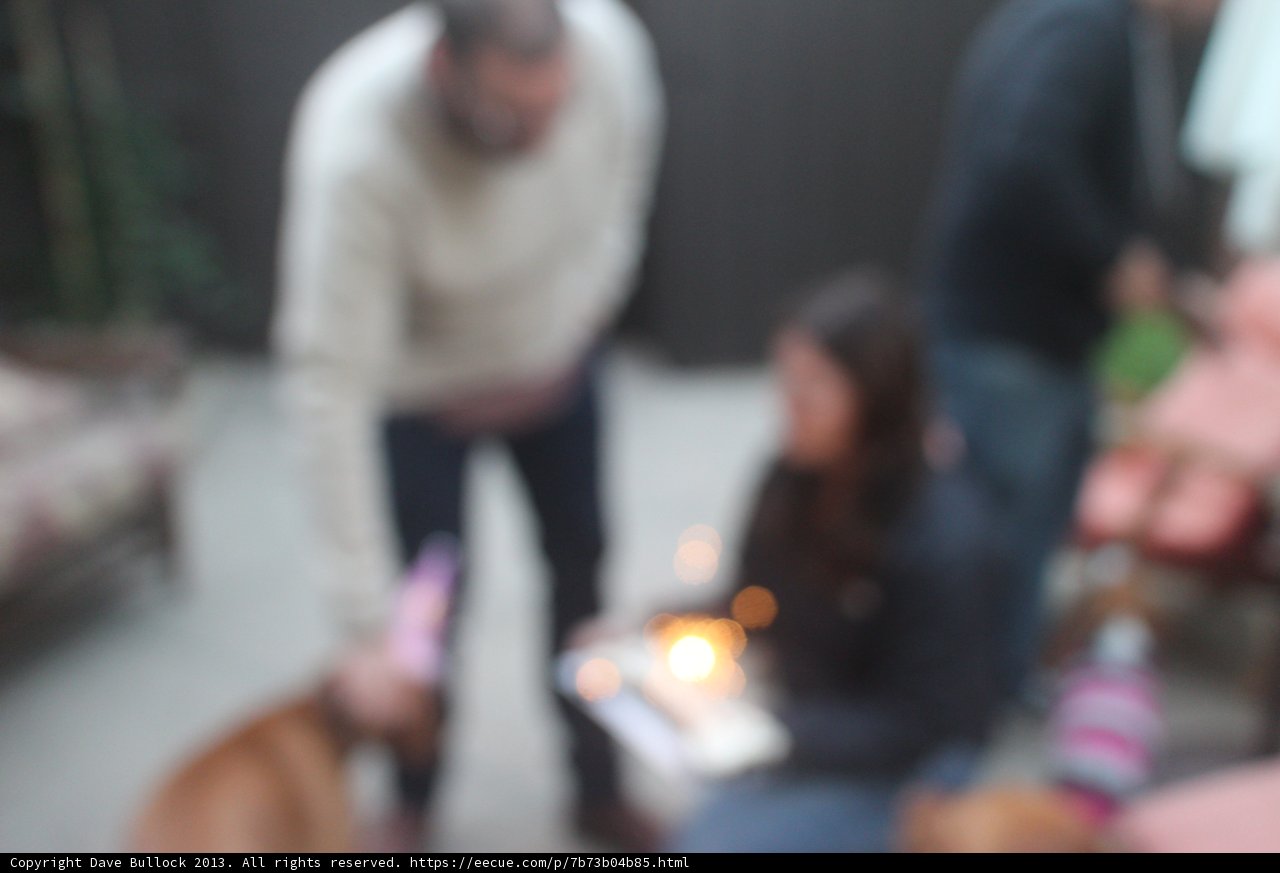 Blurry Portrait of Couple with Their Furry Friend