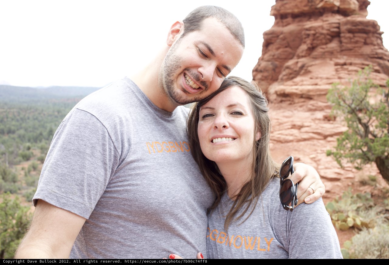 Couple Smiling Together at Sedona Red Rocks