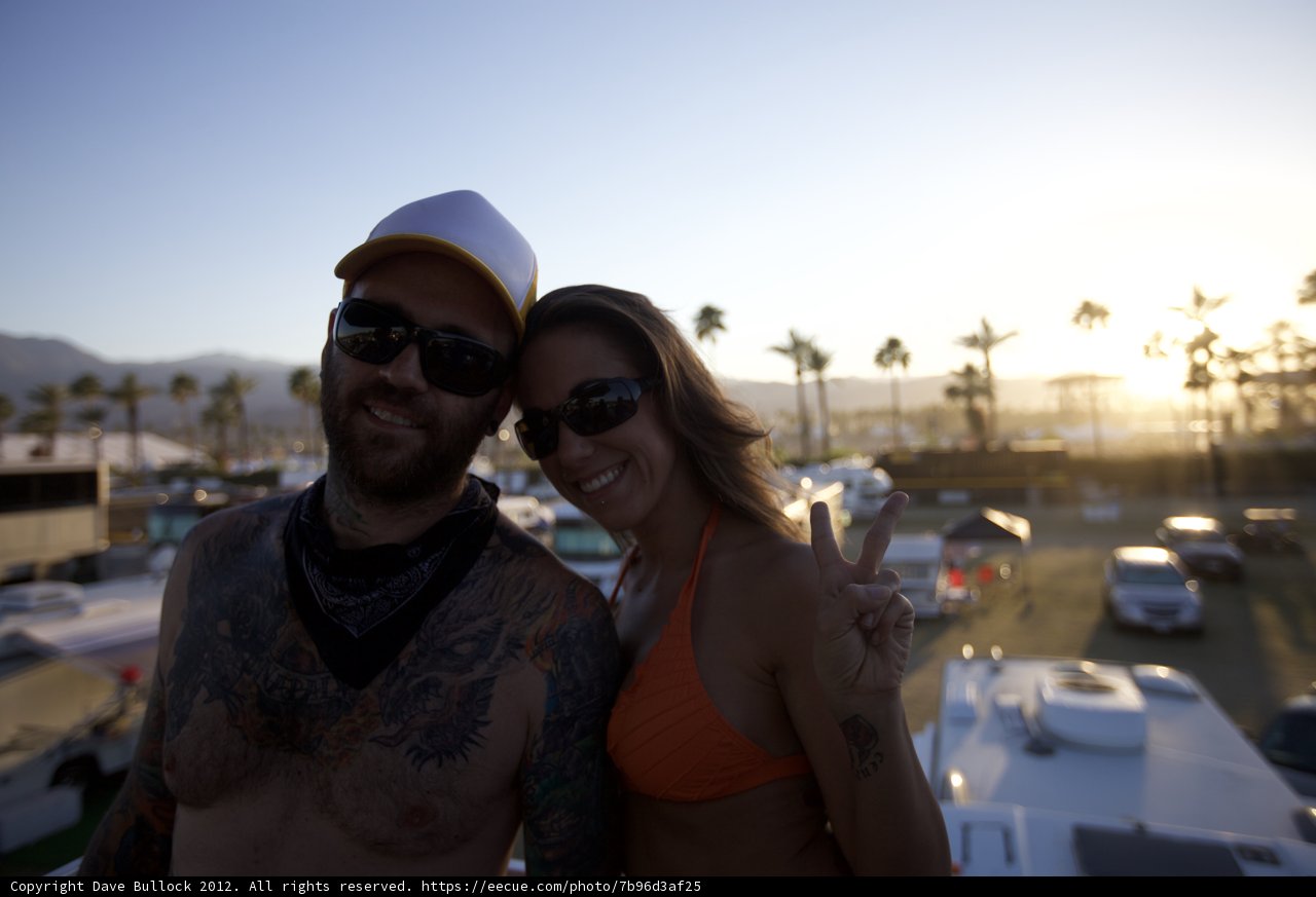 Bikini-clad Couple Strikes a Pose at Coachella