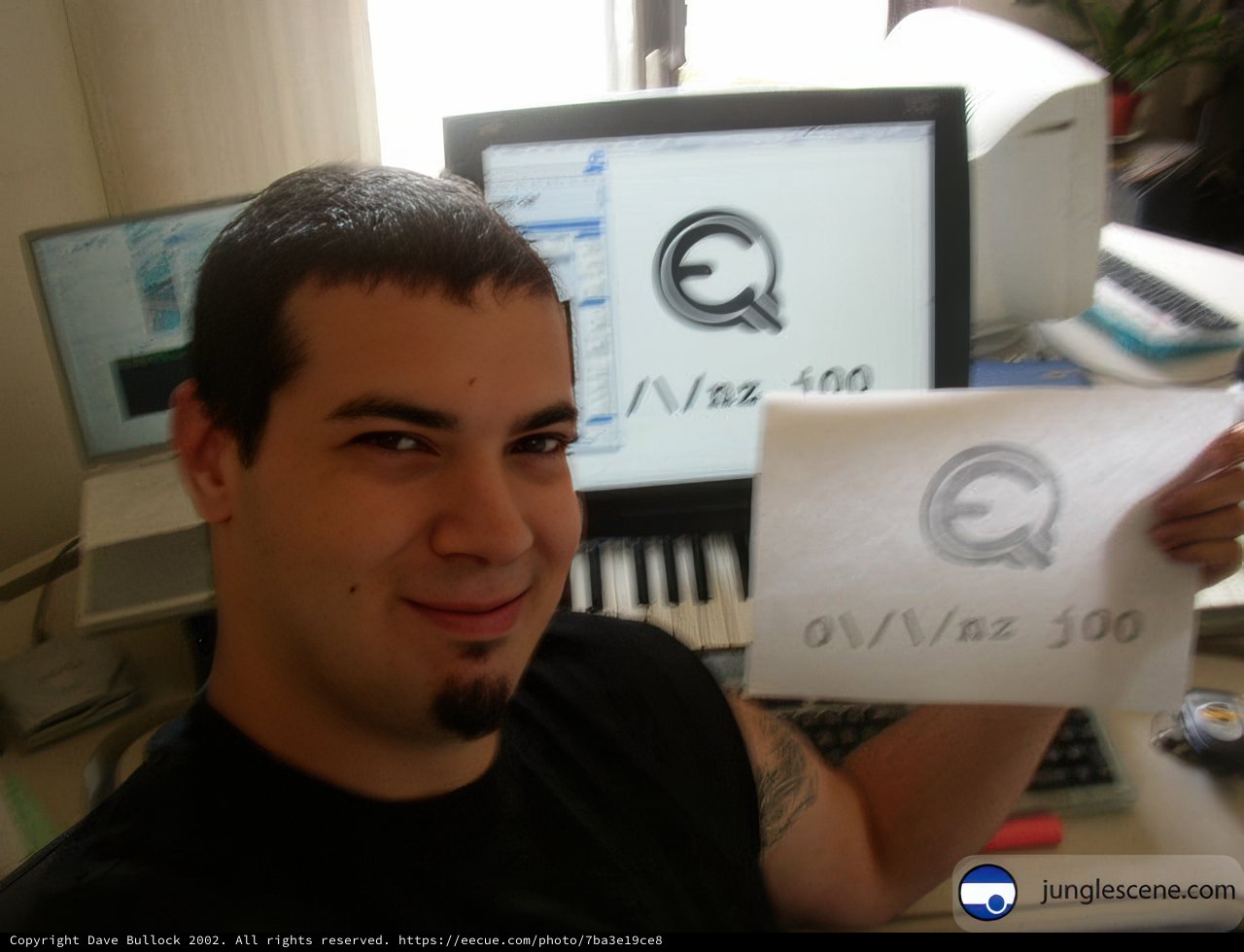 Dave B proudly showcases his new computer logo
