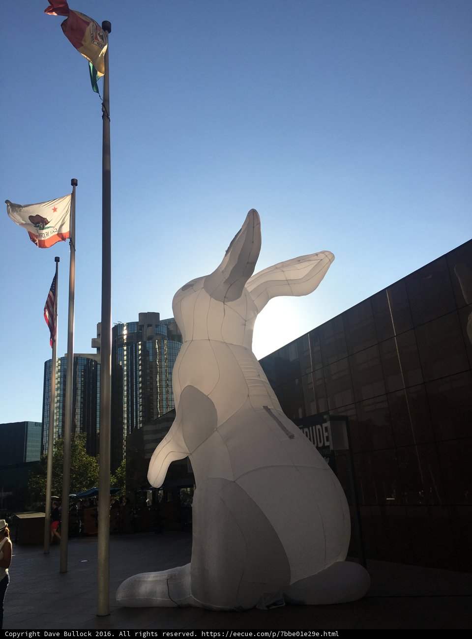 White Rabbit Sculpture in Urban Metropolis