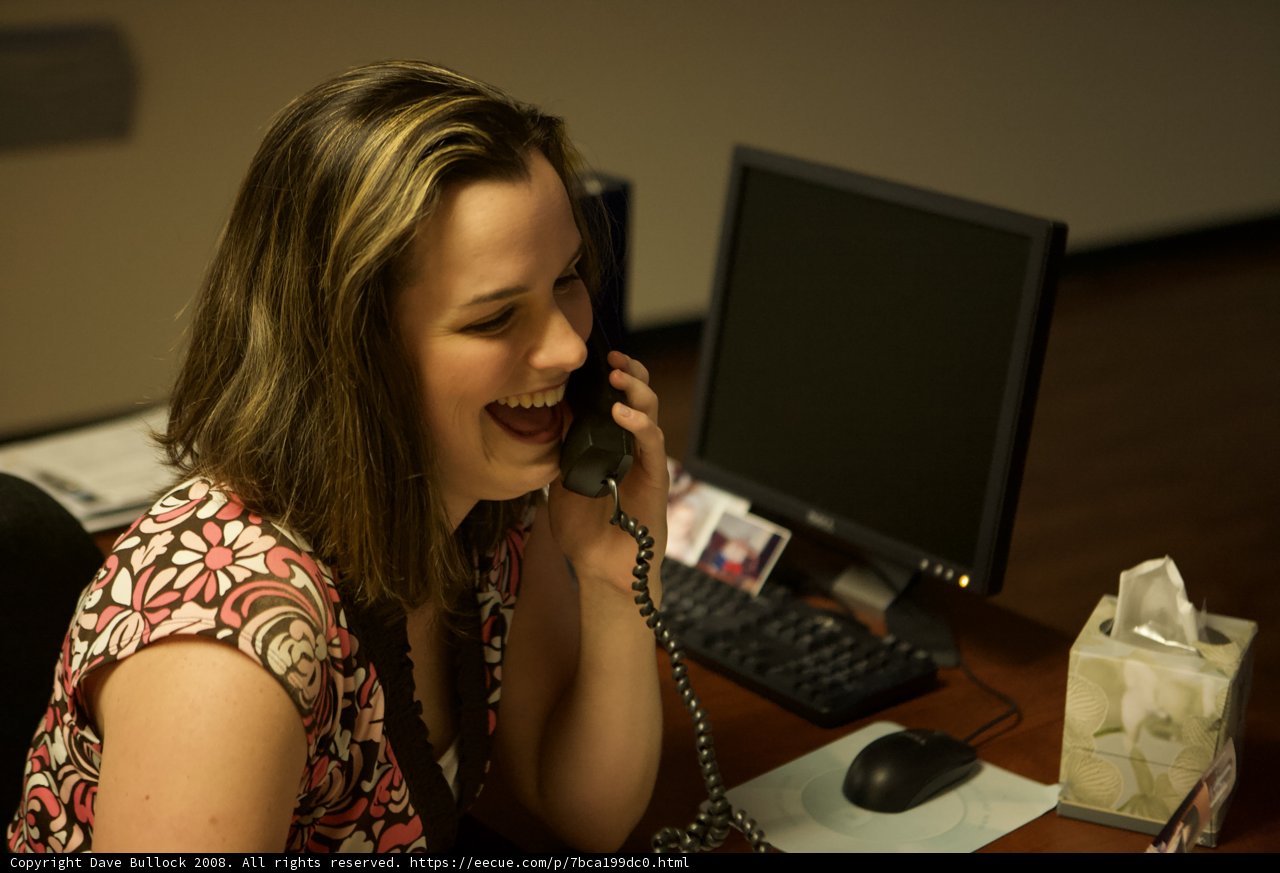 Busy Woman at Her Work Desk