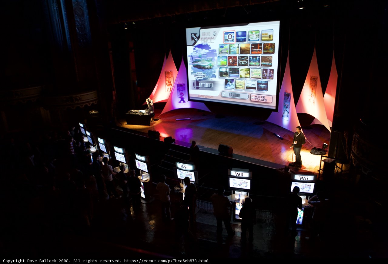Cinema Screen on Stage with People