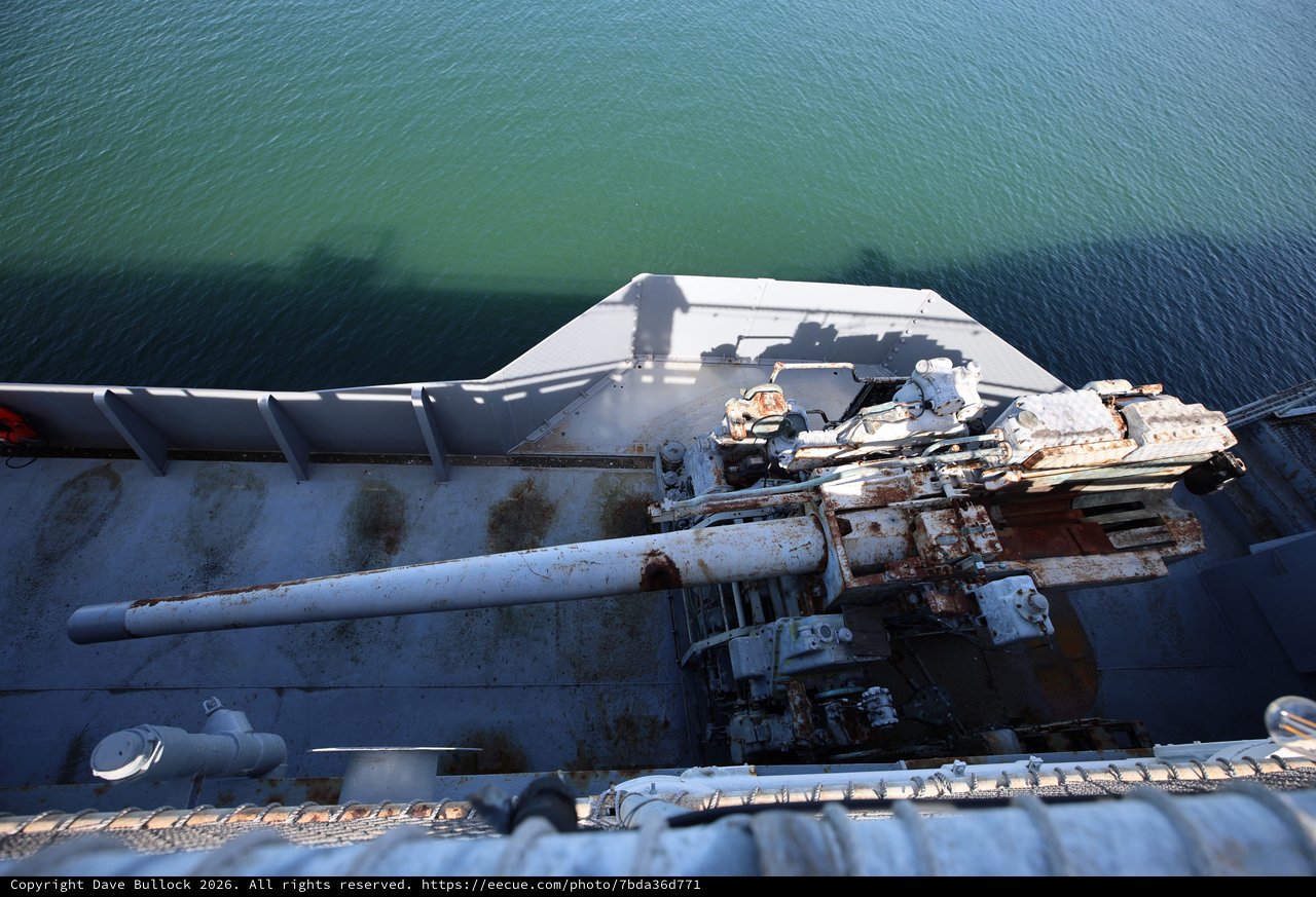 Weathered Naval Deck Gun on USS Hornet
