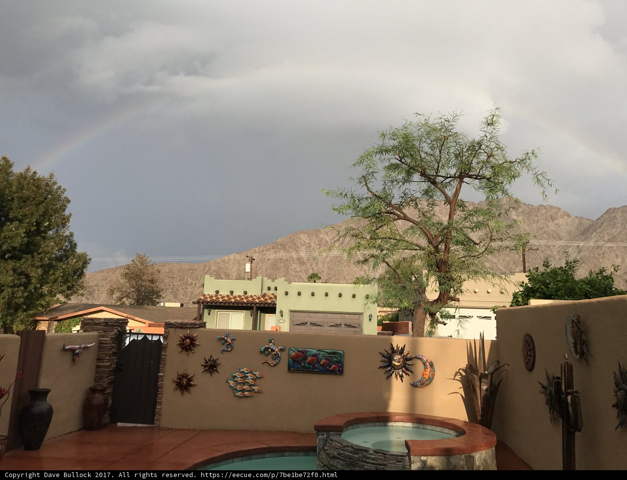 Enchanting Rainbow over Backyard Hot Tub