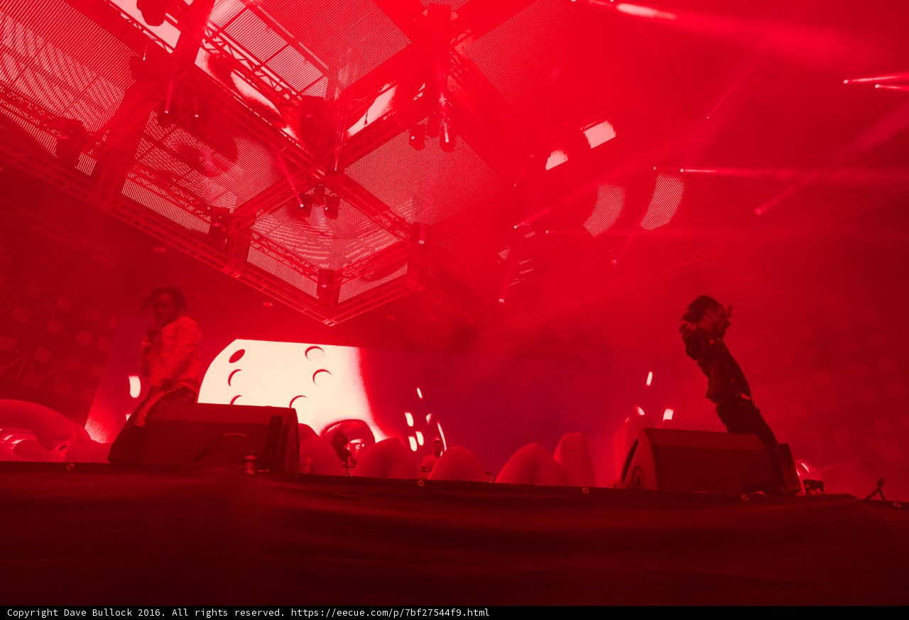 Red Spotlight on Rock Concert Stage