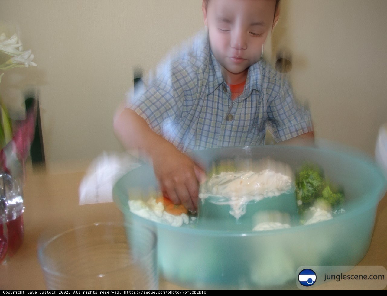 Child Chef Creates Colorful Salad Masterpiece