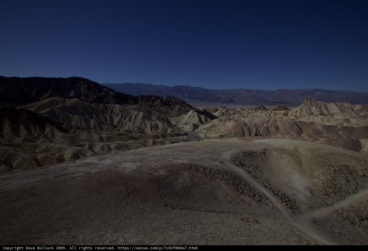 The view from the top of Death Valley mountain