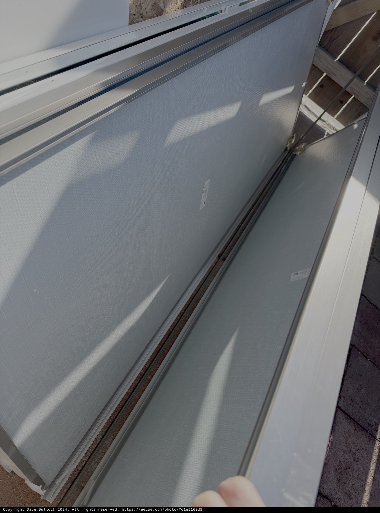 Frosted Glass Window with Vertical Shadows