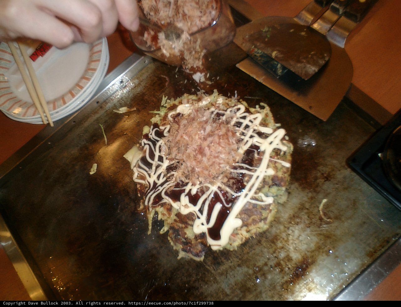 Cooking Okonomiyaki in Tokyo