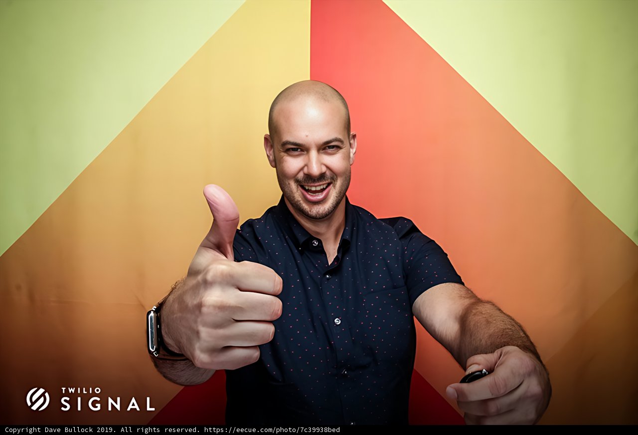 Bald Man Gives Thumbs Up in San Francisco