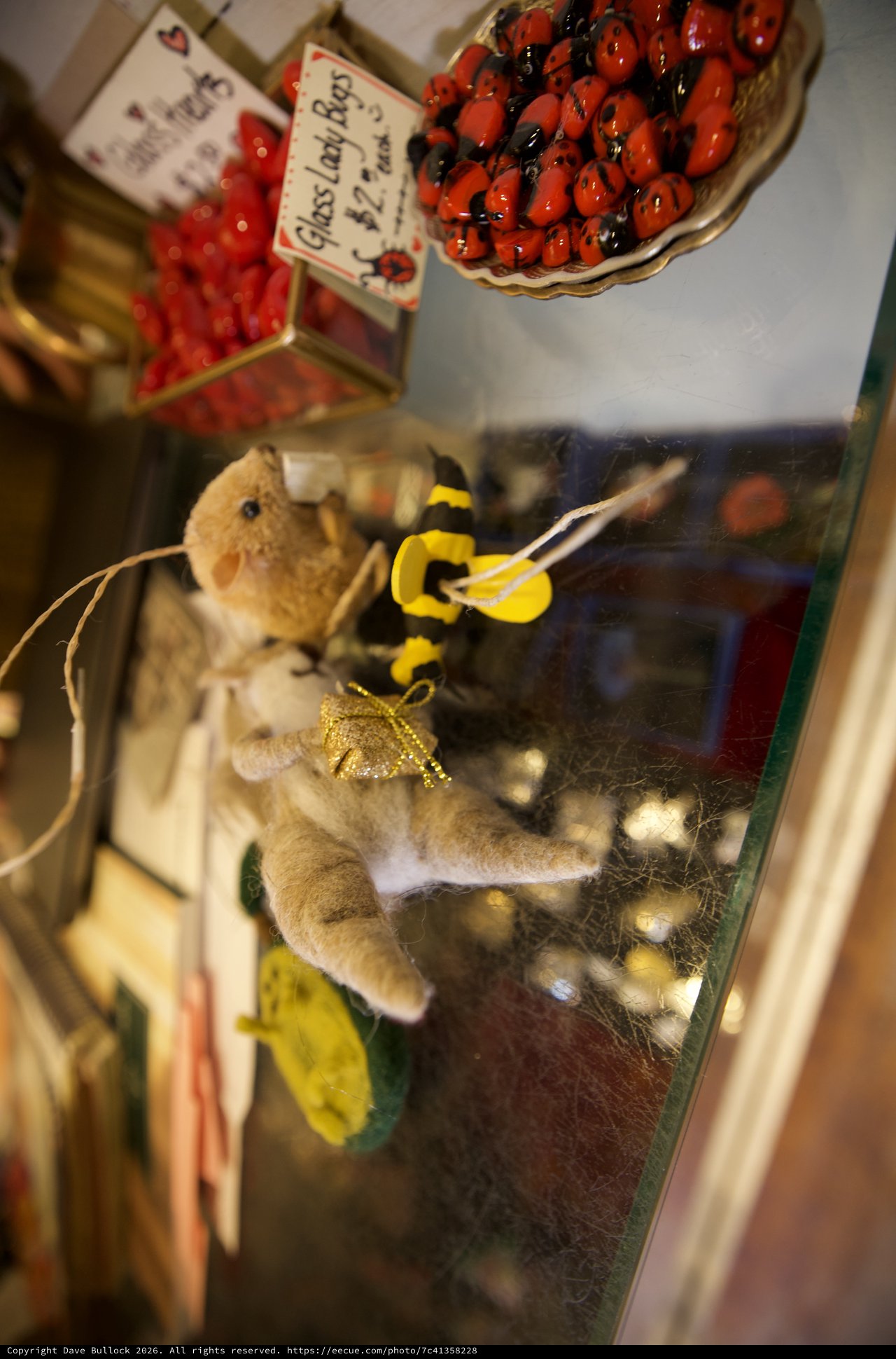 Miniature Mouse Playing Banjo Display at Gift Shop