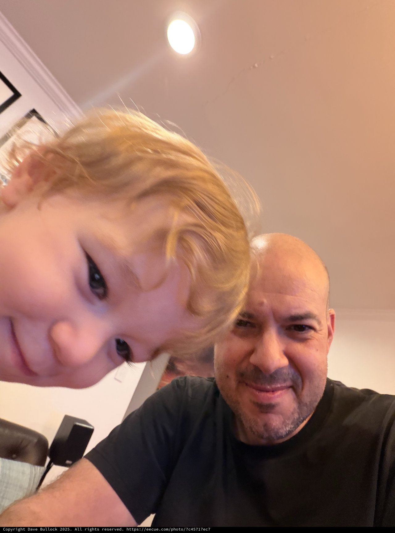 Motion Blur Selfie with Two People Indoors