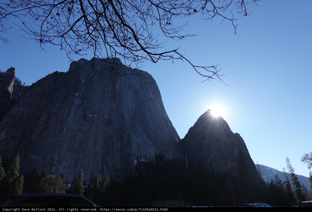Majestic Yosemite: Rock Formation Basks in Sunlight