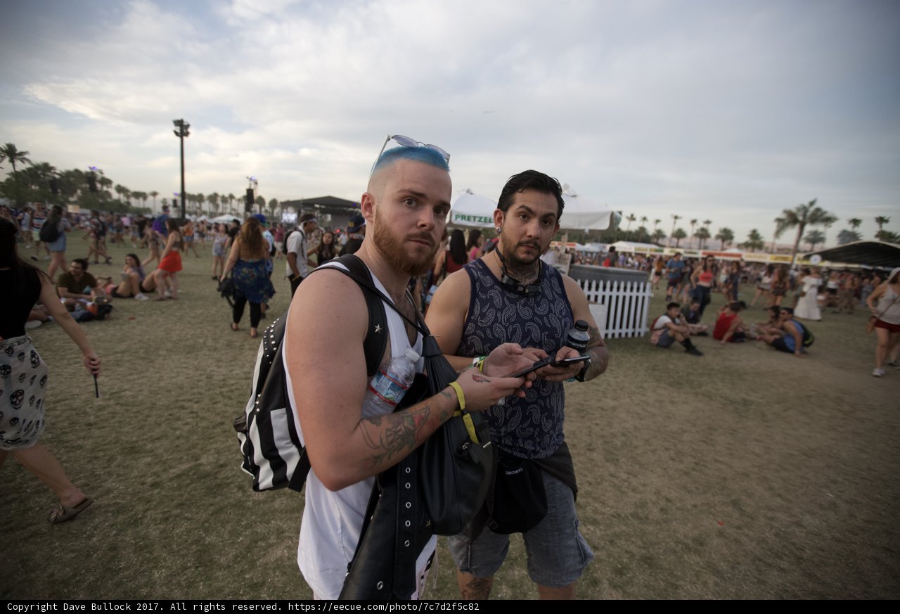 Blue-Haired Men Enjoying Coachella
