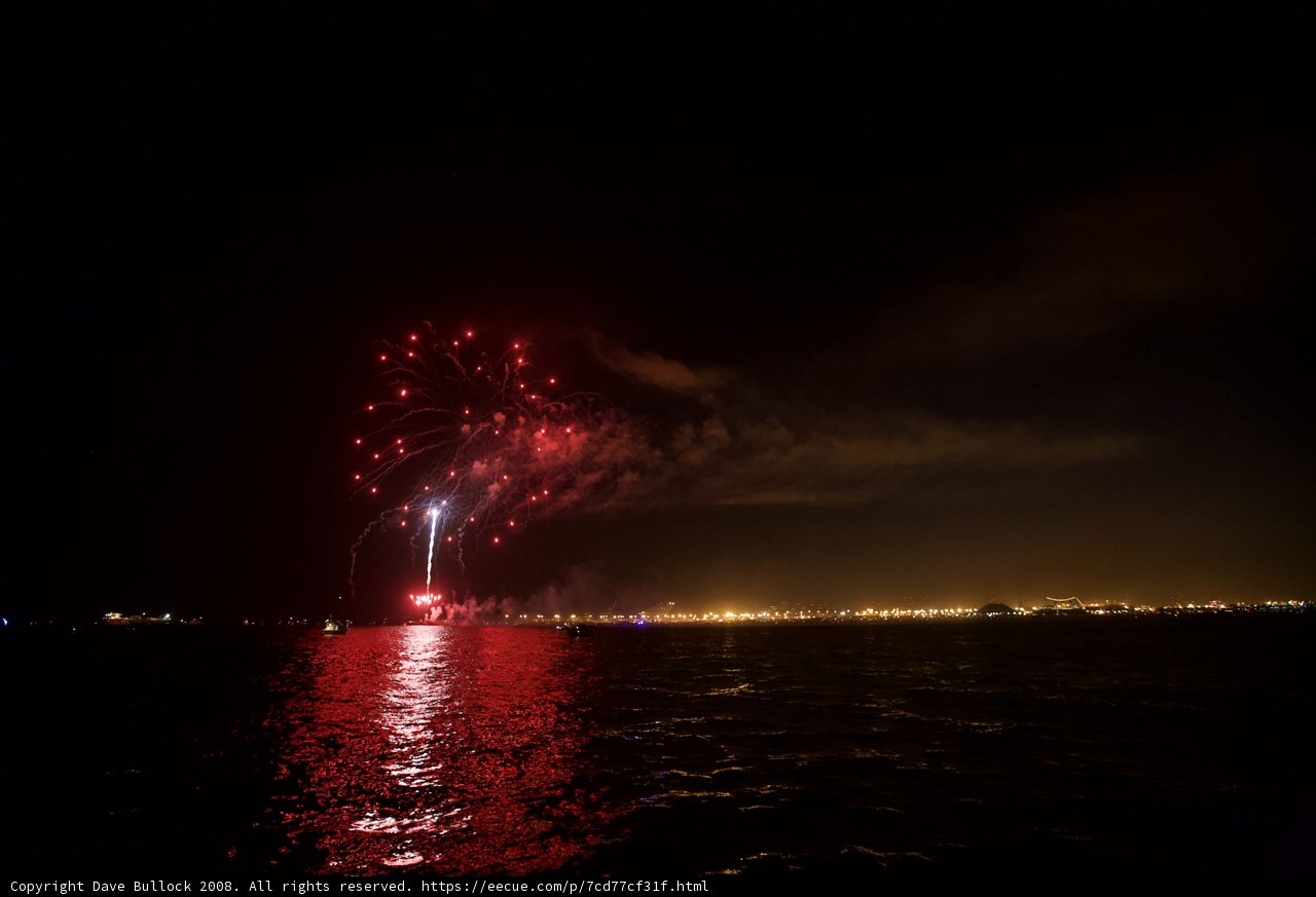 Spectacular Fireworks Display above Water