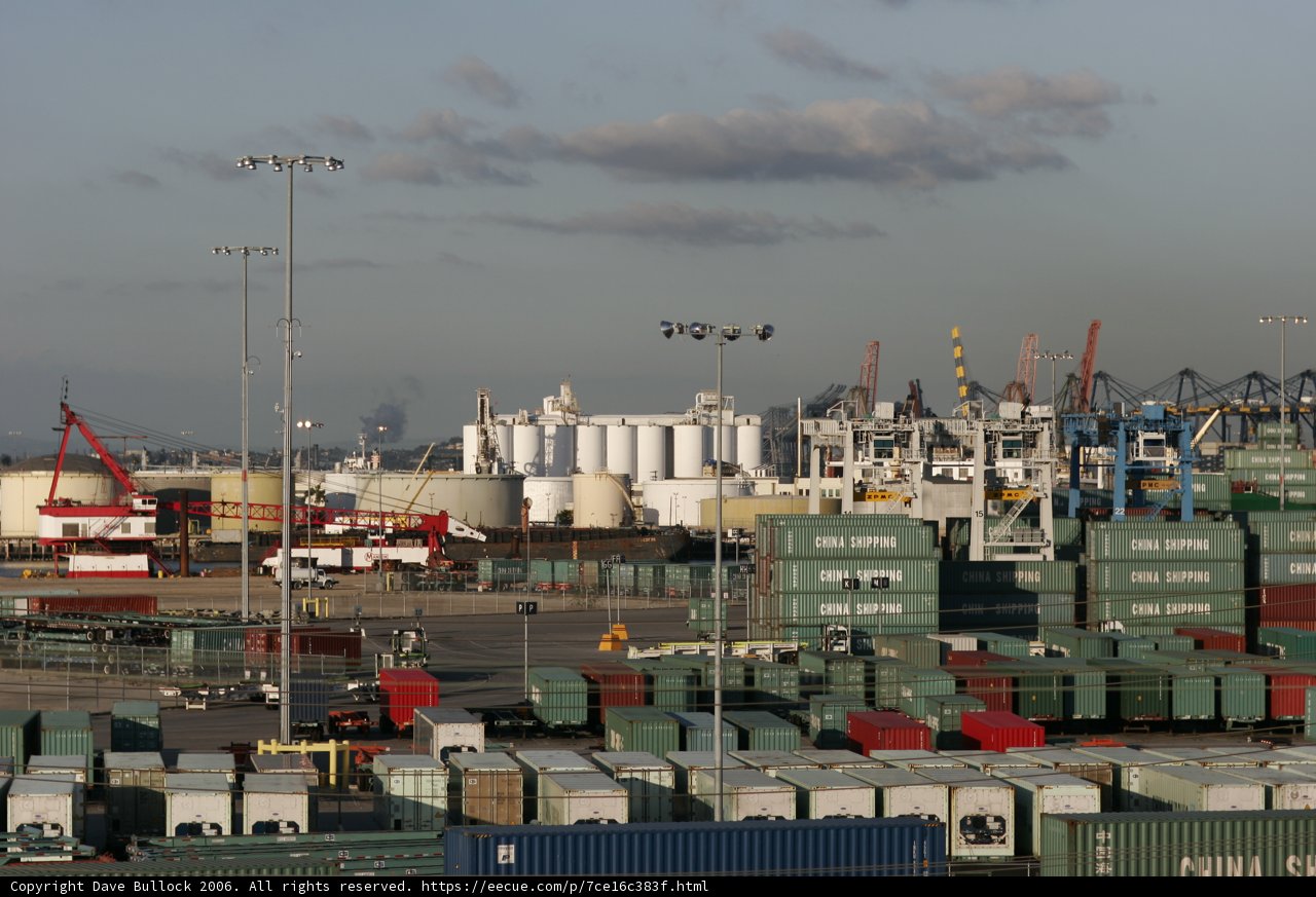 A bustling Port on a Cloudy Day