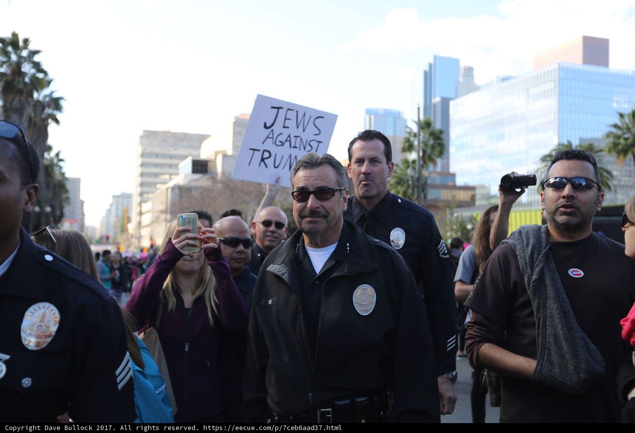 Police Officers Lead Protest March