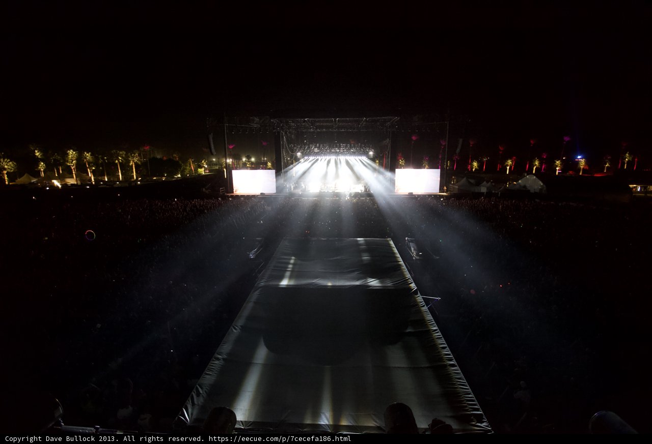 Coachella Stage Lights Up the Night Sky