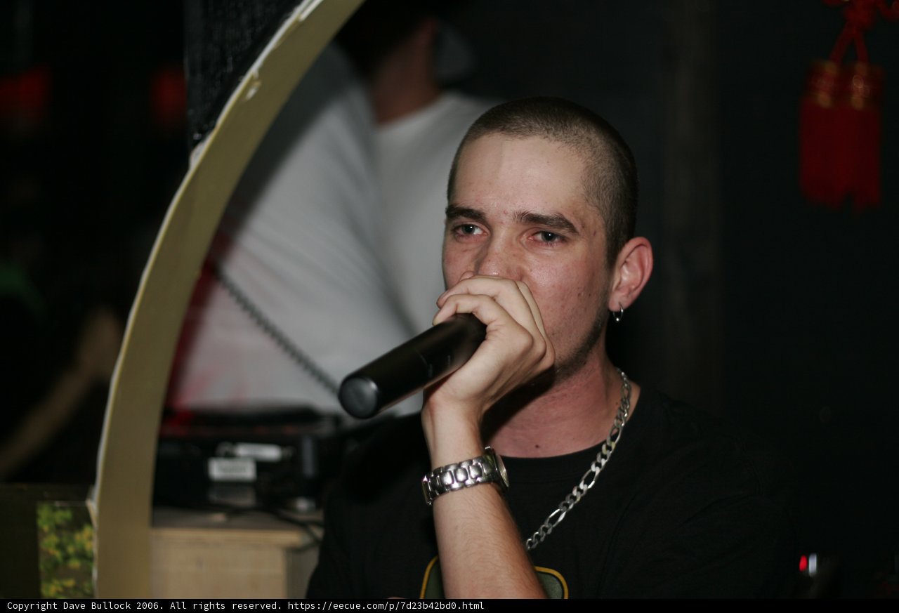 Shaved-Head Performer Takes the Stage