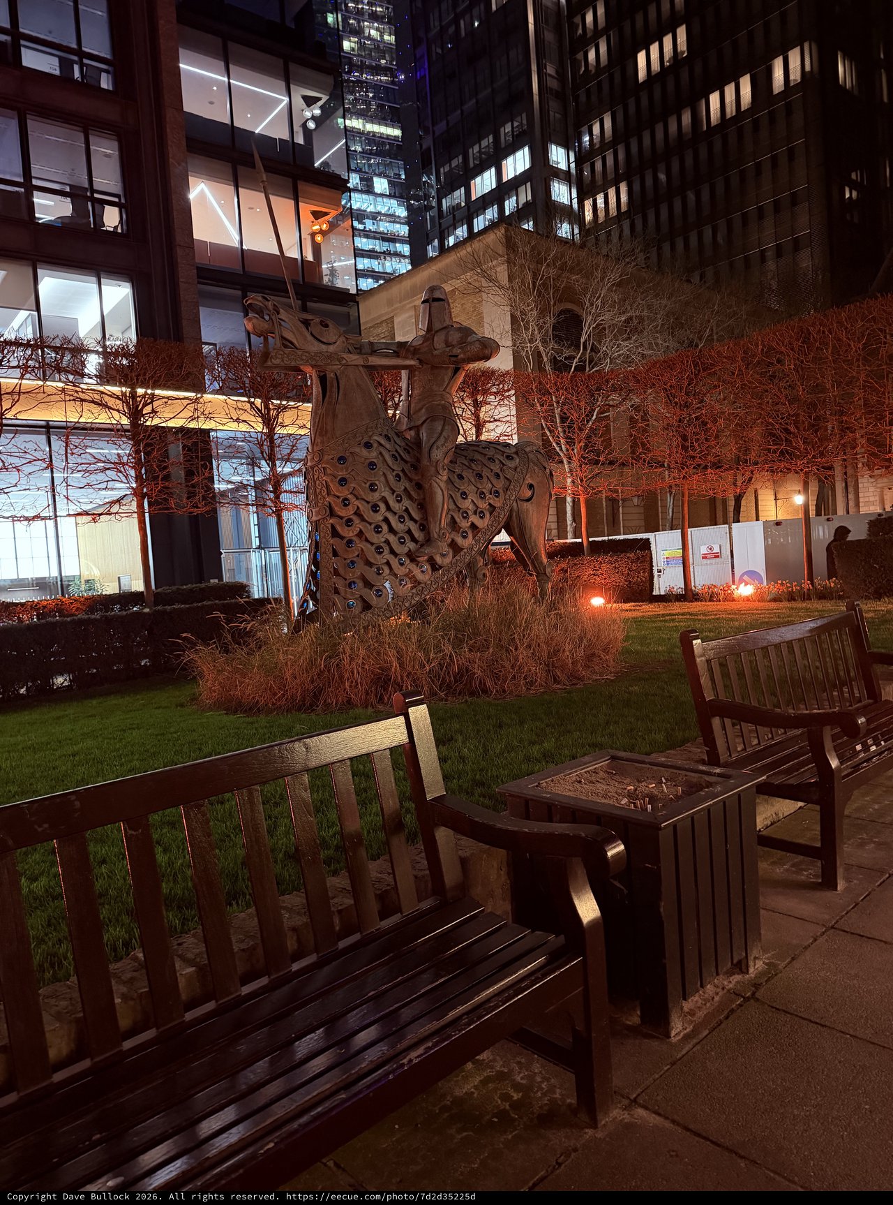 Urban Sculpture Garden at Twilight in London