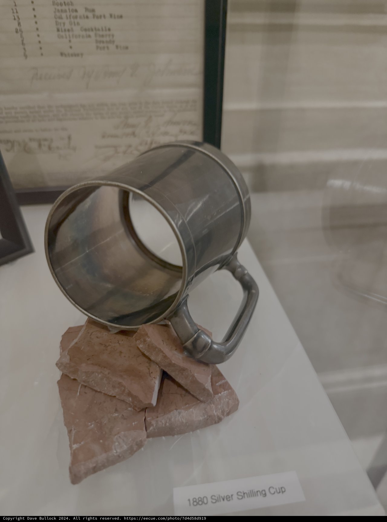 Victorian Silver Shilling Cup Museum Display