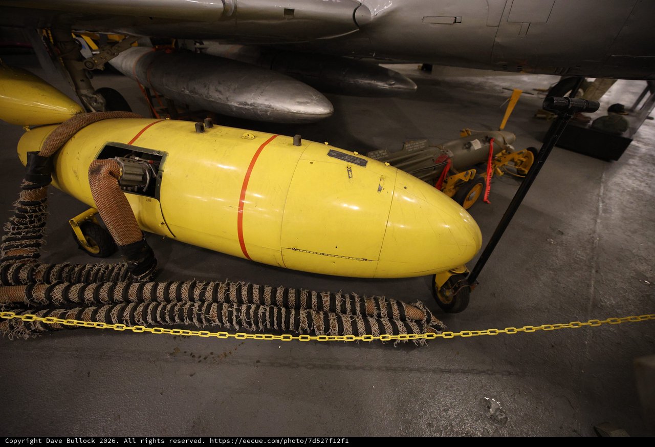 Yellow Practice Torpedo on USS Hornet Museum Display