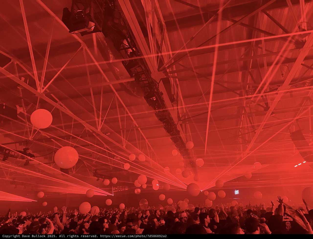 Red Laser Light Show at Electronic Music Concert