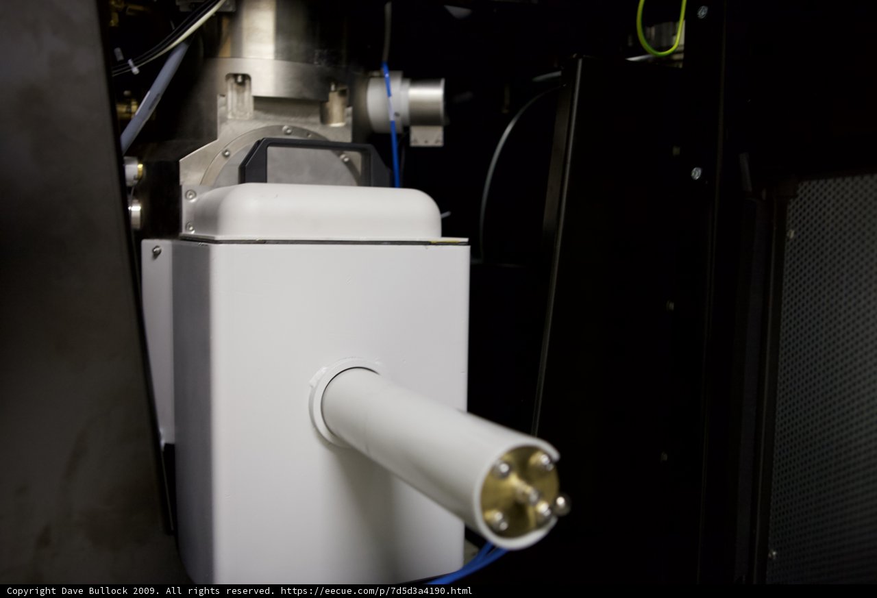 Close-up of White Machine with Light