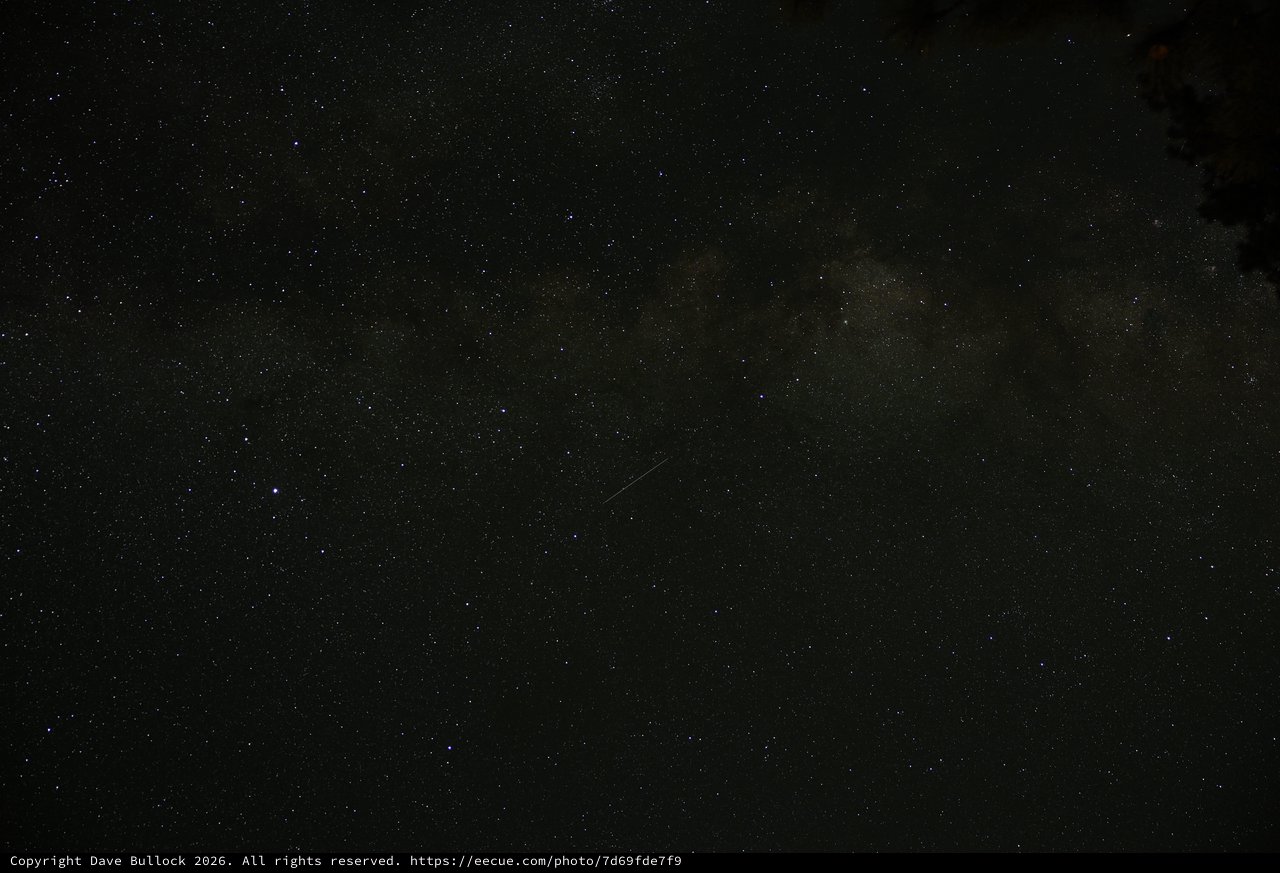 Meteor Streak Over the Milky Way at Lassen