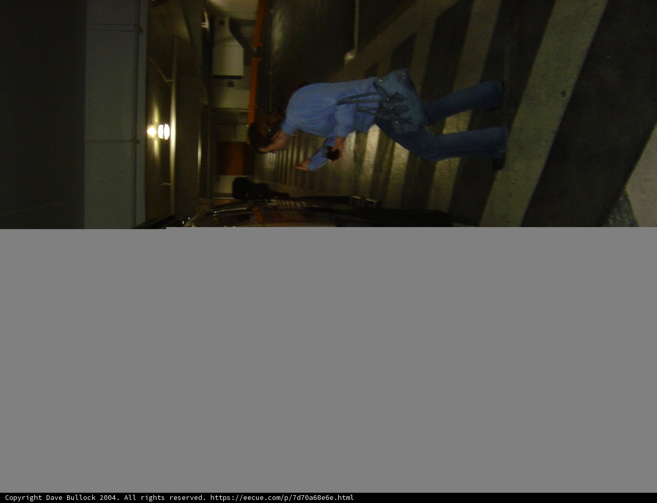 Cell Phone Call in Architectural Corridor