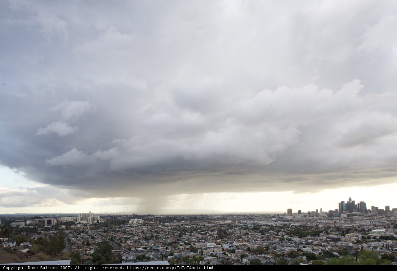 City under Cumulus Skies
