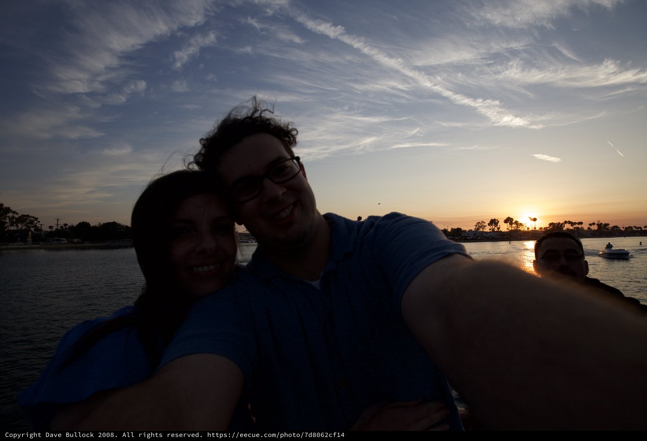 Friends Selfie at Golden Hour Waterfront Sunset