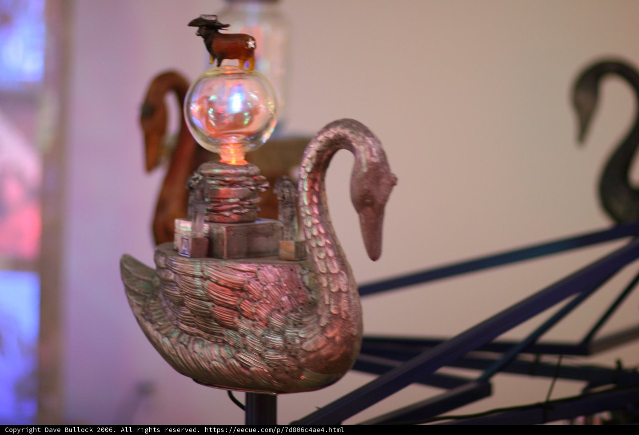 Swan Lamp with Avian Figurine