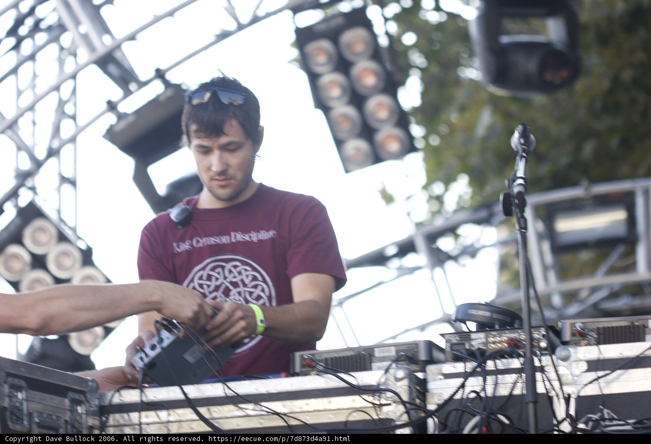 Red Shirted DJ Spins a Beat at 2006 Detour 3 Concert
