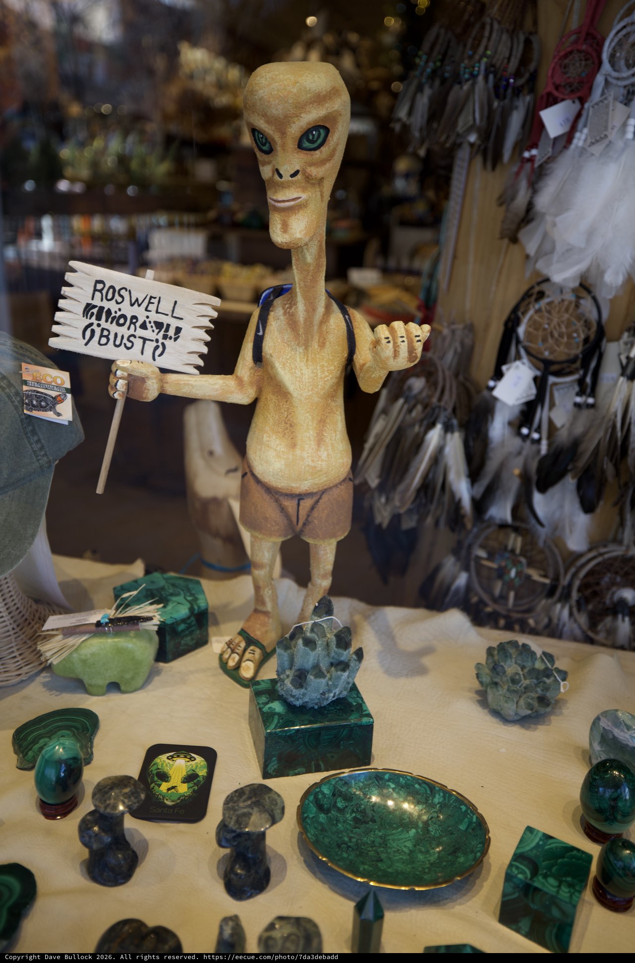 Alien Figurine Display in Roswell Gift Shop