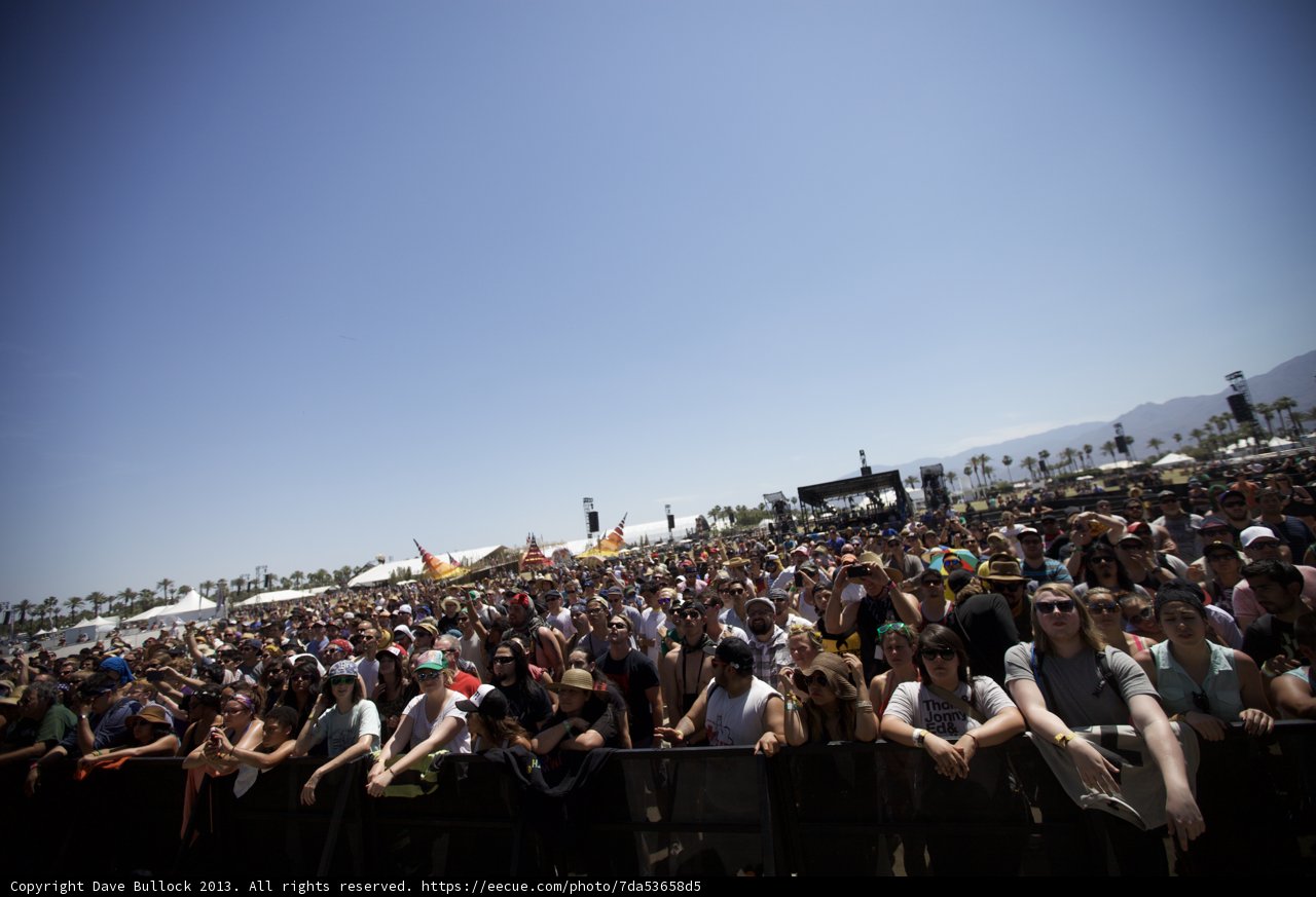 Coachella Crowd Rocks Out Under Clear Blue Skies