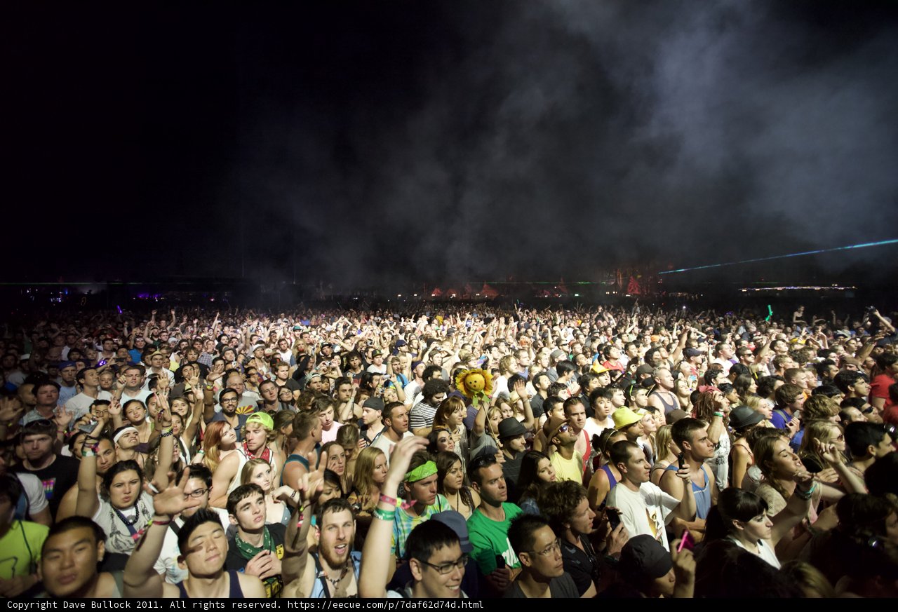 Coachella 2011 Crowd under the Night Sky