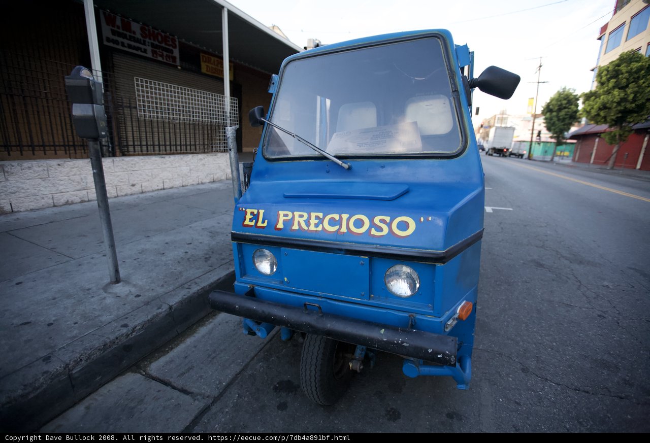 Blue Truck Parked on Roadside