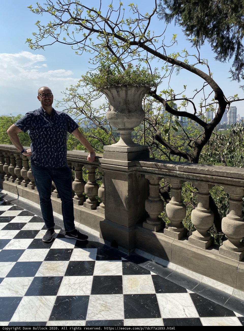Man Standing on Balcony at Castillo de Chapultepec