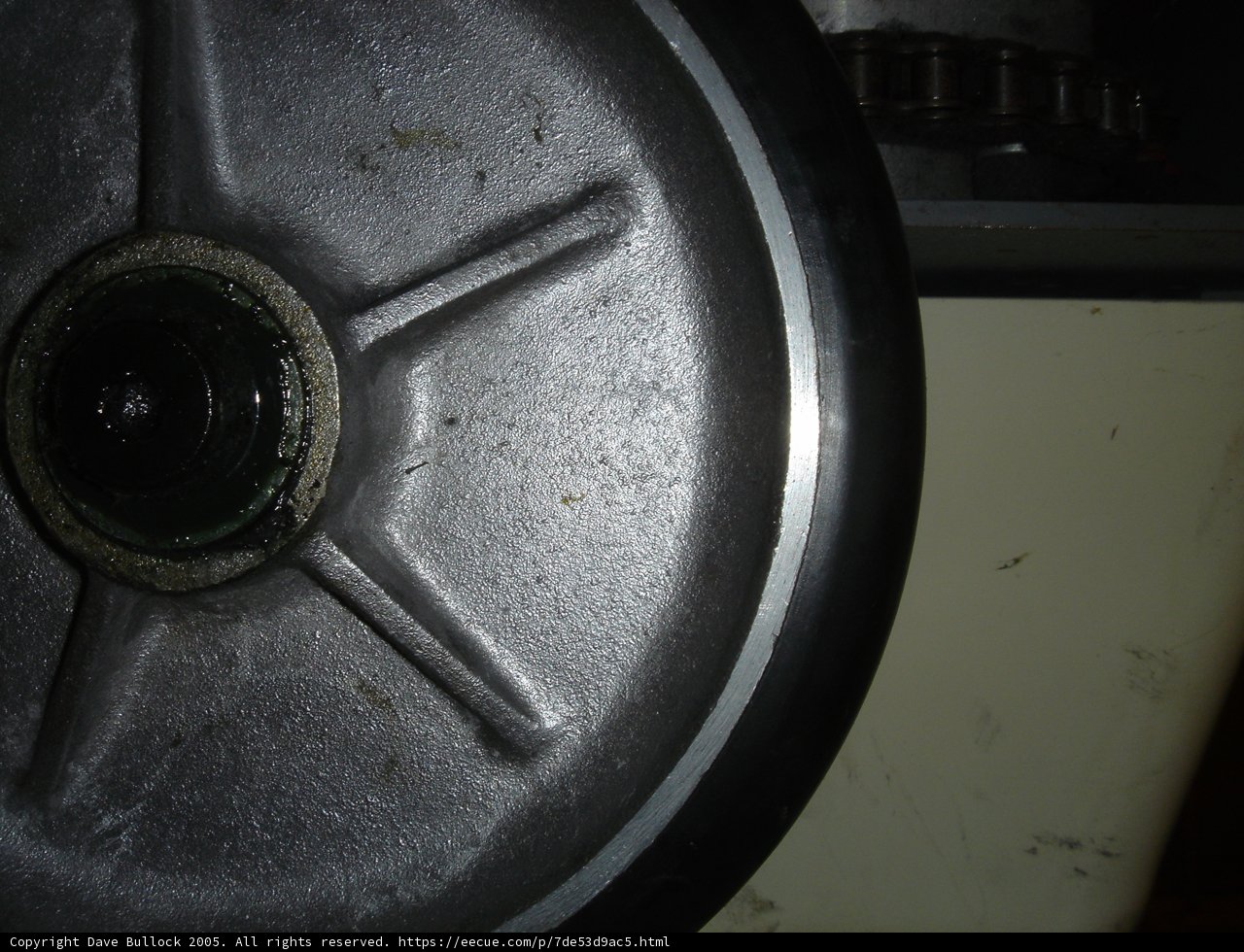Close up of a Metal Machine Wheel
