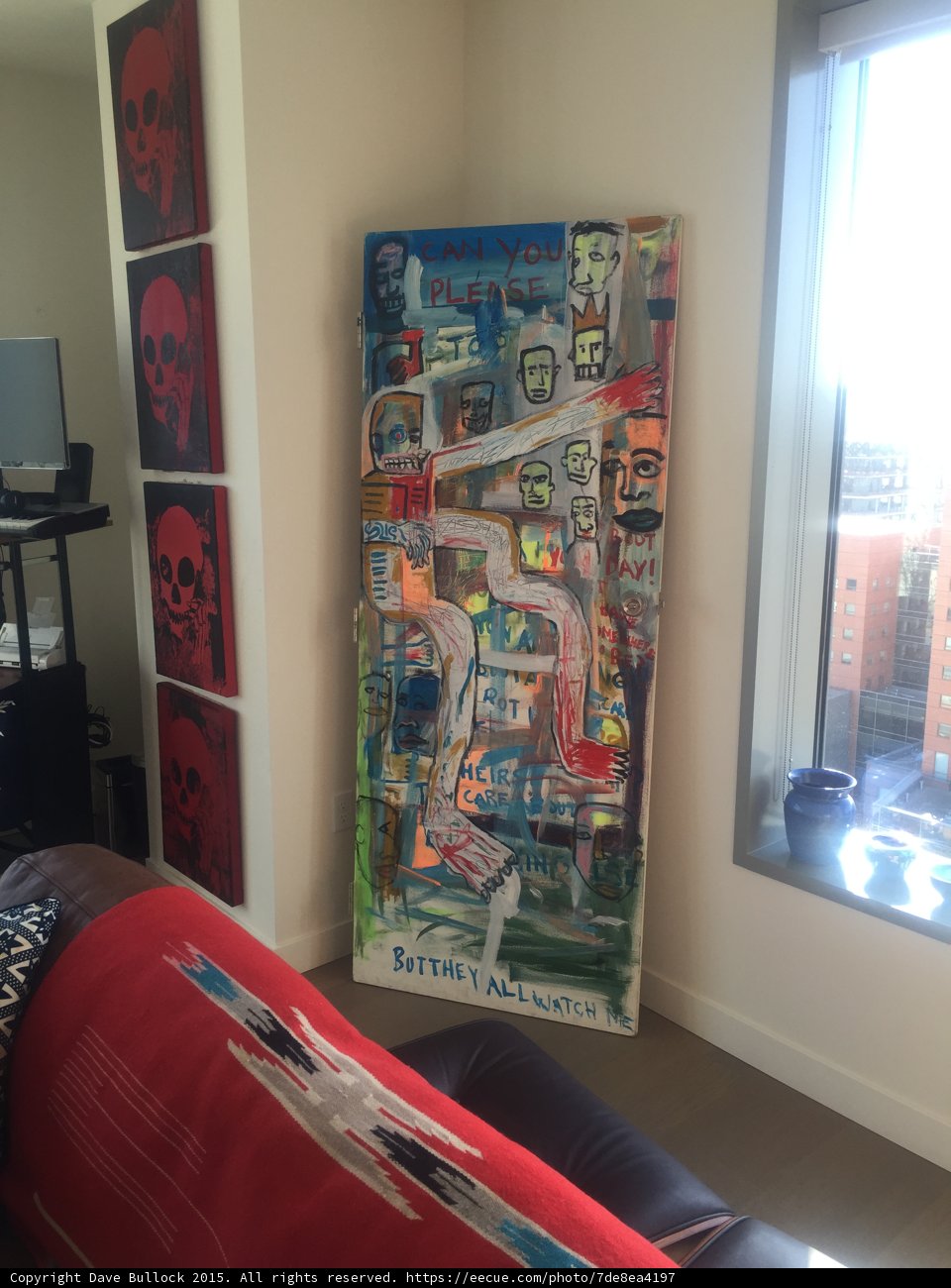 City Street Scene Painting in a Los Angeles Living Room