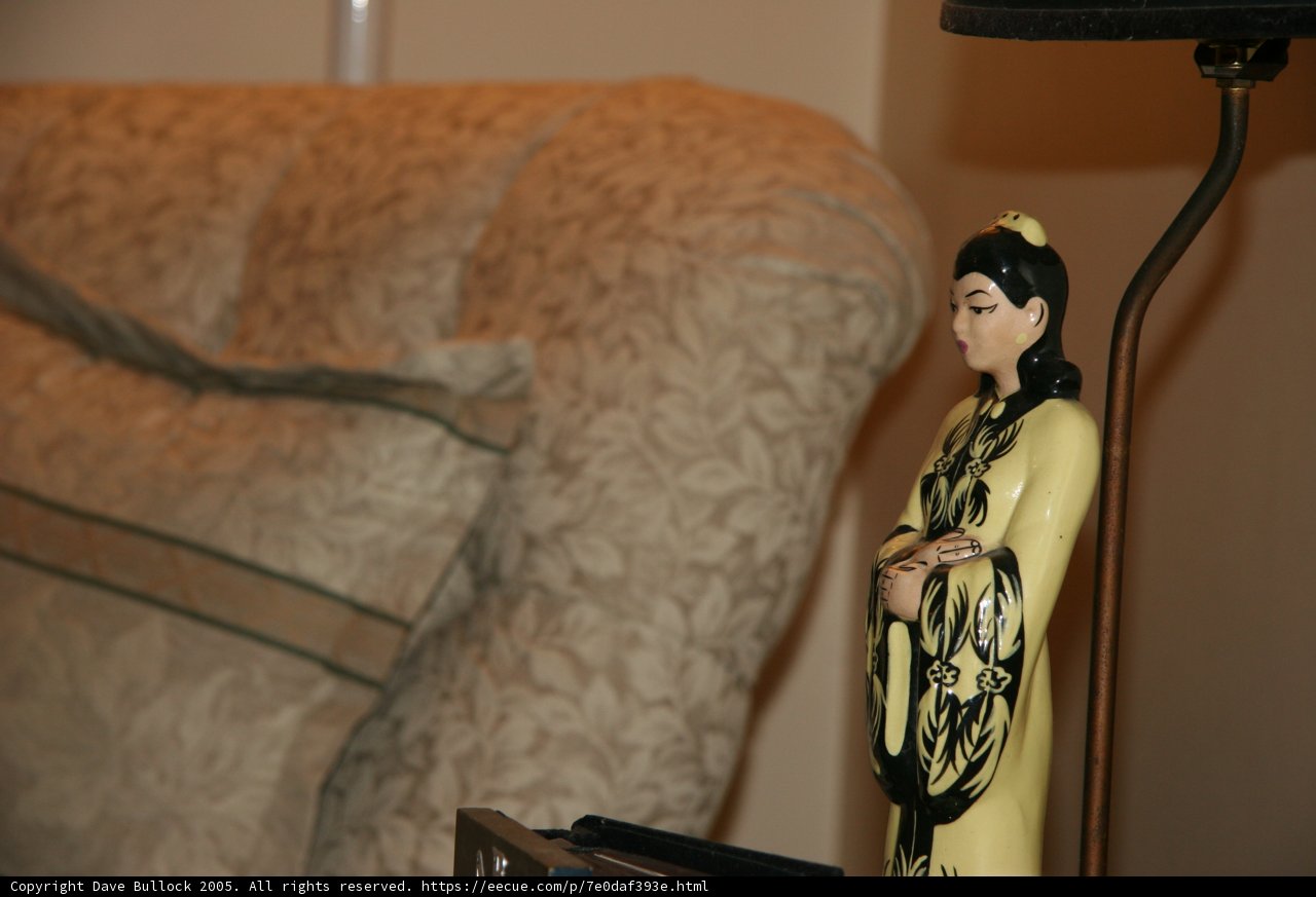 Oriental Woman Statue in Living Room