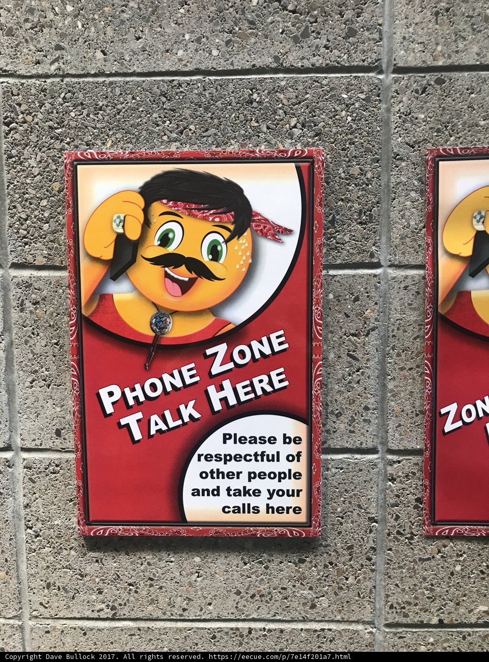 Phone Zone Talk Here Sign at Genoveva Chavez Community Center