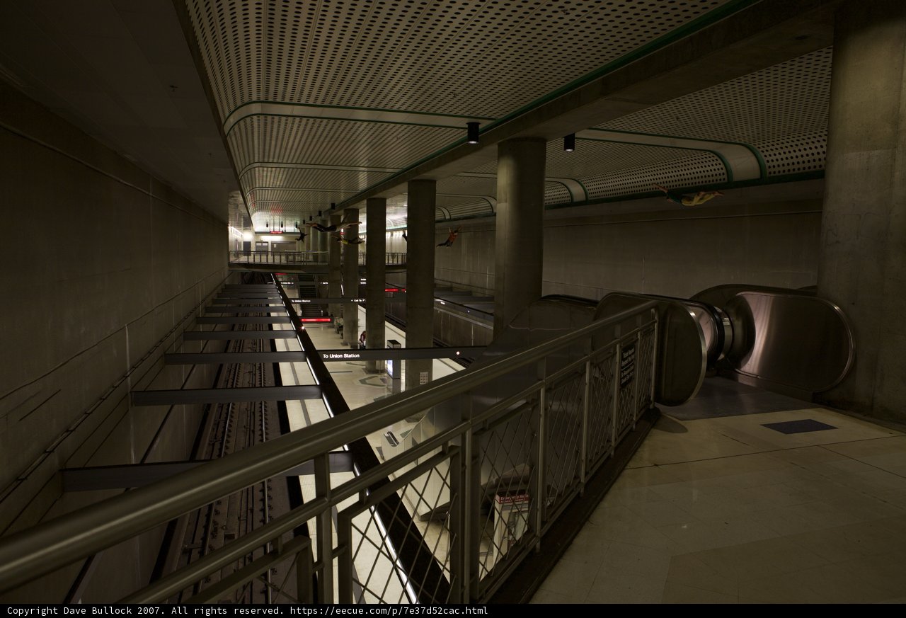 Metal Handrail in Industrial Corridor