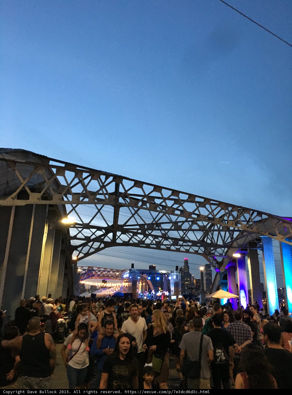 Urban Crowd Gathering at Dusk