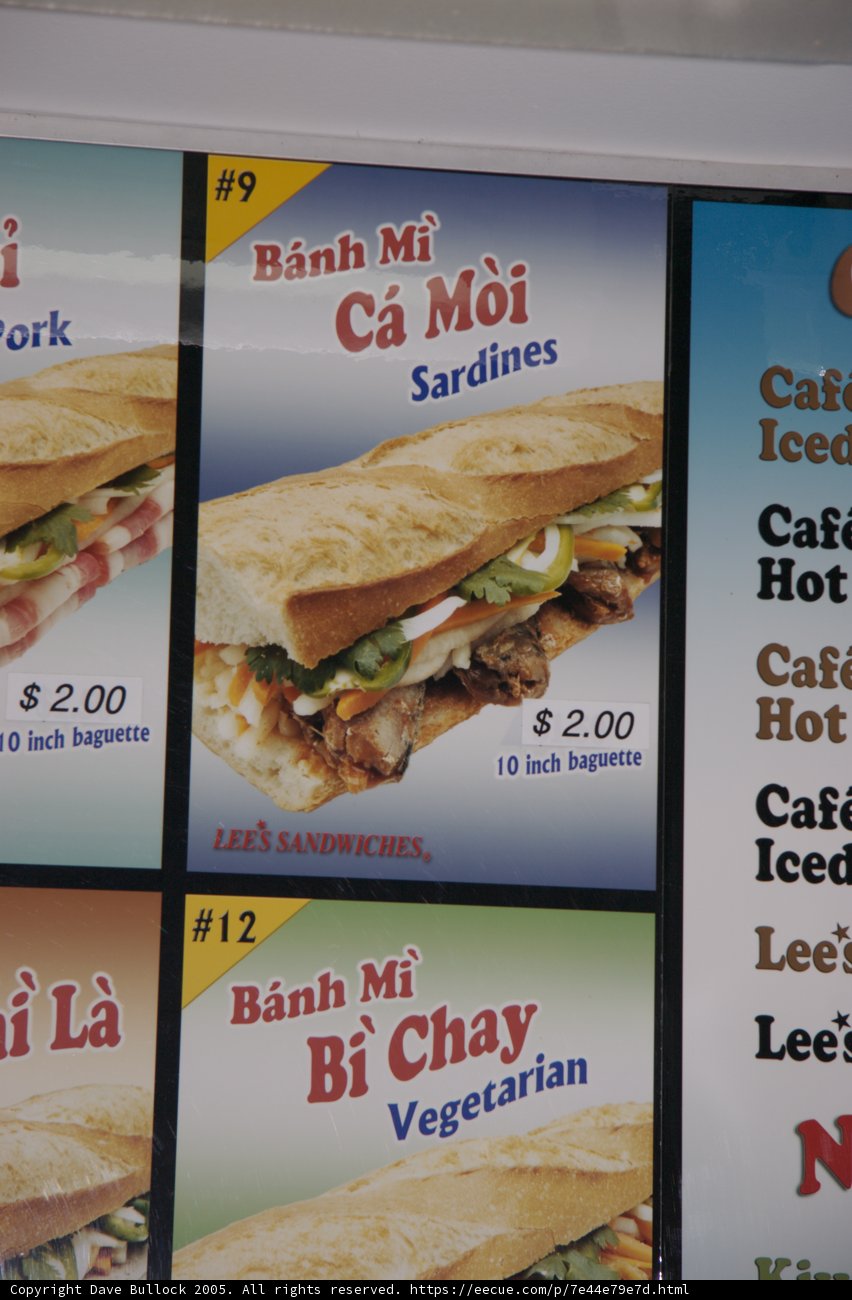 Sandwich Menu
