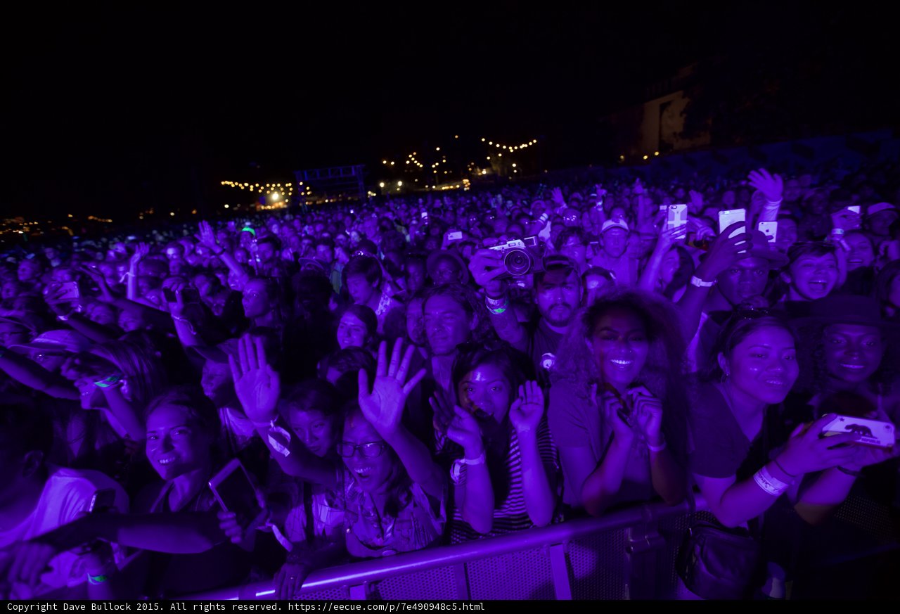 Front Row Crowd Waving Smiling Young Women